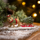 Heartfelt Cheer Table Decor Resin Dog Pulling Christmas Tree on Sled, 8"L x 4"H