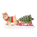 Heartfelt Cheer Table Decor Resin Dog Pulling Christmas Tree on Sled, 8"L x 4"H