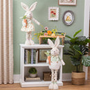 Hop Into Spring Table Decor, Fabric Bunny with Extendable Legs, 36.25"H, Asst of 2