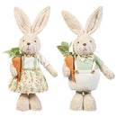 Hop Into Spring Table Decor, Fabric Bunny with Extendable Legs, 36.25"H, Asst of 2
