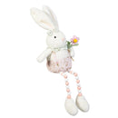Hop Into Spring Table Decor, Fabric Bunny with Beaded Legs, 20.8"H, Asst of 2
