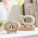 Hillside Pasture Table Decor Resin Sheep & Pig with Bell, 3.7"H, Asst of 2