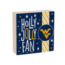 West Virginia University Block, Holiday, 6x6