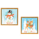 Heartfelt Cheer Table Decor Wood Framed Canvas, 6", Asst of 2
