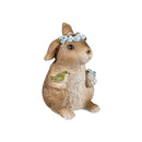 Hop Into Spring Table Decor Resin Floral Bunny, 3.75"H, Asst of 2, CDU