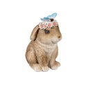 Hop Into Spring Table Decor Resin Floral Bunny, 3.75"H, Asst of 2, CDU