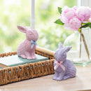 Hop Into Spring Table Decor Ceramic Basketweave Bunny, 5"H, Asst of 2