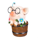 Hillside Pasture Table Decor, Resin Farm Animal in Bucket, 6"H, Asst of 3