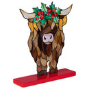 Holly Homestead Table Decor Metal Highland Cow, 7.25"x8.5"