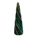 Shades of Emerald Table Decor Fabric Tree with Beads, Set of 2