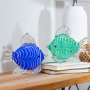 Seaside Retreat Table Decor Glass Fish, 9"L, Asst of 2