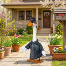 Giddy the Goose 21-inch metal porch statue with Biker outfit; goose and outfit included | TDT74GS25