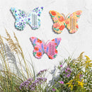 Cottage Garden Outdoor Wall Thermometer, Metal Butterflies, 15", 3 Asst