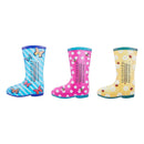 Cottage Garden Outdoor Thermometer, Metal Gardening Rain Boots, 14", 3 Asst