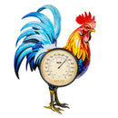 Hillside Pasture Outdoor Wall Thermometer, Metal Rooster, 17"H