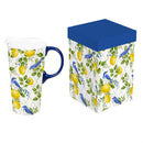 Seaside Retreat Songbird Citrus Travel Cup Ceramic Perfect Cup, 17oz, Gift Box