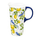 Seaside Retreat Songbird Citrus Travel Cup Ceramic Perfect Cup, 17oz, Gift Box