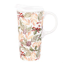 Winter Grove Travel Cup Ceramic Perfect Cup, Foliage, 17oz, Gift Box