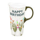 This Calls For Cake Travel Cup Ceramic Perfect Cup, "Happy Birthday", 17oz, Gift Box,