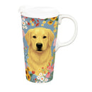 Hillside Pasture Pet Travel Cup Ceramic Perfect Cup, Golden Retriever Dog, 17oz, Gift Box