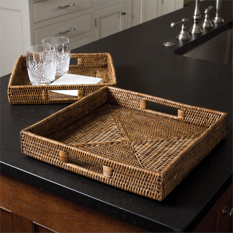 Napa Home Garden, BURMA RATTAN SQUARE TABLE TRAYS ,SET OF 2,tn215