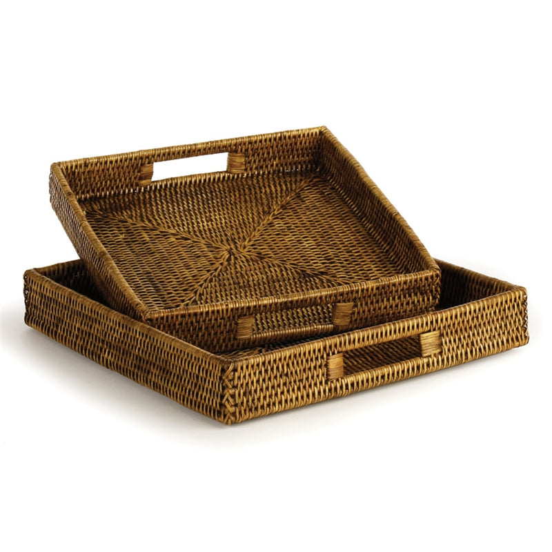 Napa Home Garden, BURMA RATTAN SQUARE TABLE TRAYS ,SET OF 2,tn215