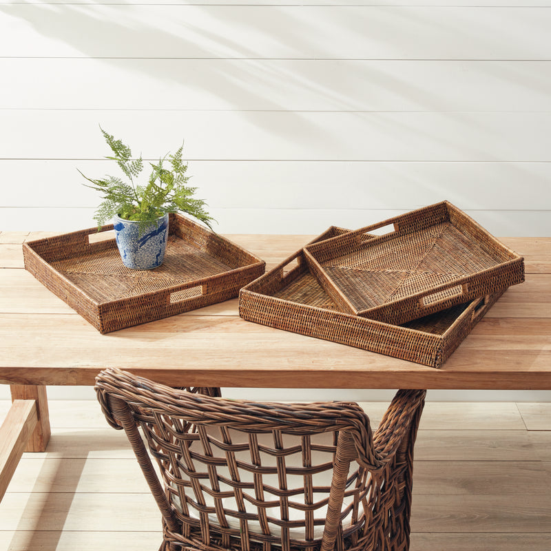 NAPA Home & Garden, BURMA RATTAN OTTOMAN TRAYS, SET OF 3,TN216