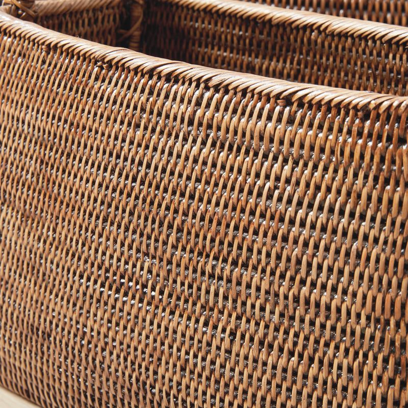 NAPA Home & Garden, BURMA RATTAN NARROW MAGAZINE BASKETS, SET OF 2,TN233