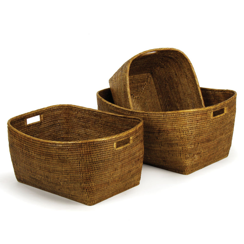 NAPA Home & Garden, BURMA RATTAN FAMILY BASKETS WITH HANDLES, SET OF 3,TN234