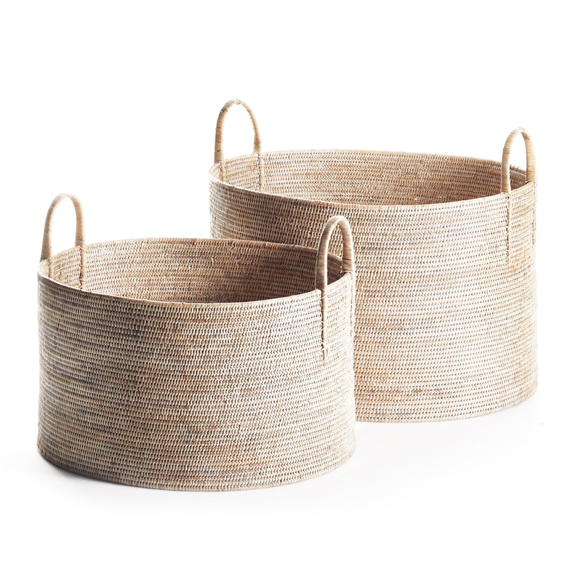 Napa Home Garden, BURMA RATTAN HAMPERS W/HNDLS ,SET OF 2,tn239wh