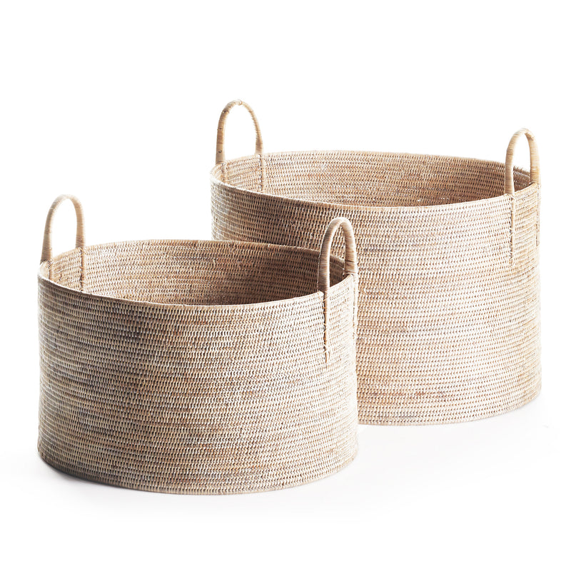 NAPA Home & Garden, BURMA RATTAN HAMPERS WITH HANDLES, SET OF 2,TN239WH