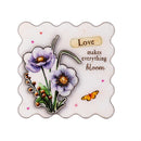 Hillside Pasture Magnet, Wood & Epoxy Floral Sentiment, Asst of 4, Display