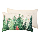 Shades of Emerald Throw Pillow Lumbar Trees, 16"L x 10"H