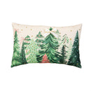 Shades of Emerald Throw Pillow Lumbar Trees, 16"L x 10"H