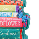 Cottage Garden Throw Pillow, Shaped, Stacked Books with Teapot, 10" x 16.5"
