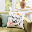 Hop Into Spring Throw Pillow, Bless this home, 18"x18"