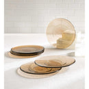 8" Glass Salad Plate, Set of 6, Gold