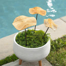 Wood Mushroom Metal Stakes, Set of 3