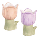 What She Shed Vase Ceramic Tulip, 4"H, Asst of 2, CDU