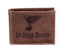 St Louis Blues 2025, Bi-Fold Wallet, Brown, CH, 100% Genuine Leather