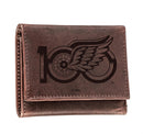 Detroit Red Wings, 100 Anniversary Wallet, Tri-fold, Brown