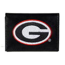 University of Georgia Black Tri-Fold Embroidered Wallet w/ RFID Blocking