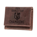 Vegas Golden Knights 2026 Stanley Cup Champions Brown Leather Tri-Fold Wallet
