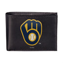 Milwaukee Brewers Black Bi-Fold Embroidered Wallet w/ RFID Blocking