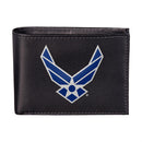 U.S. Air Force Black Bi-Fold Embroidered Wallet w/ RFID Blocking