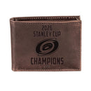 Carolina Hurricanes 2026 Stanley Cup Champions Brown Leather Bi-Fold Wallet