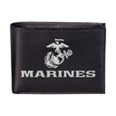 U.S. Marine Corps Black Bi-Fold Embroidered Wallet w/ RFID Blocking