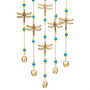 Cottage Garden Decorative Wind Chime, Metal, Dragonflies with Leaves