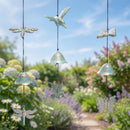 Cottage Garden Outdoor Hanging Decor, Metal Cast Iron Butterfly /Hummingbird/Dragonfly, 3 Asst