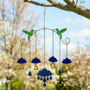 Cottage Garden Decorative Wind Chime, Metal, Rain Clouds and Hummingbirds